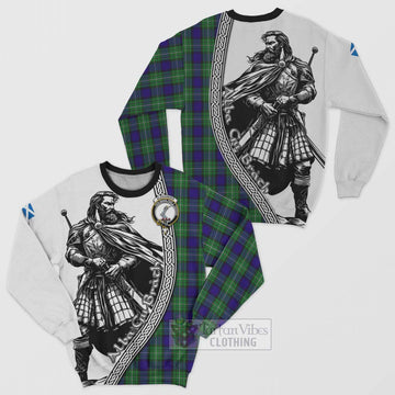 Tartan Vibes Clothing Alexander Tartan Clan Crest Sweatshirt with Highlander Warrior Celtic Style