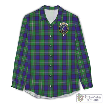Tartan Vibes Clothing Alexander Tartan Womens Casual Shirt with Family Crest