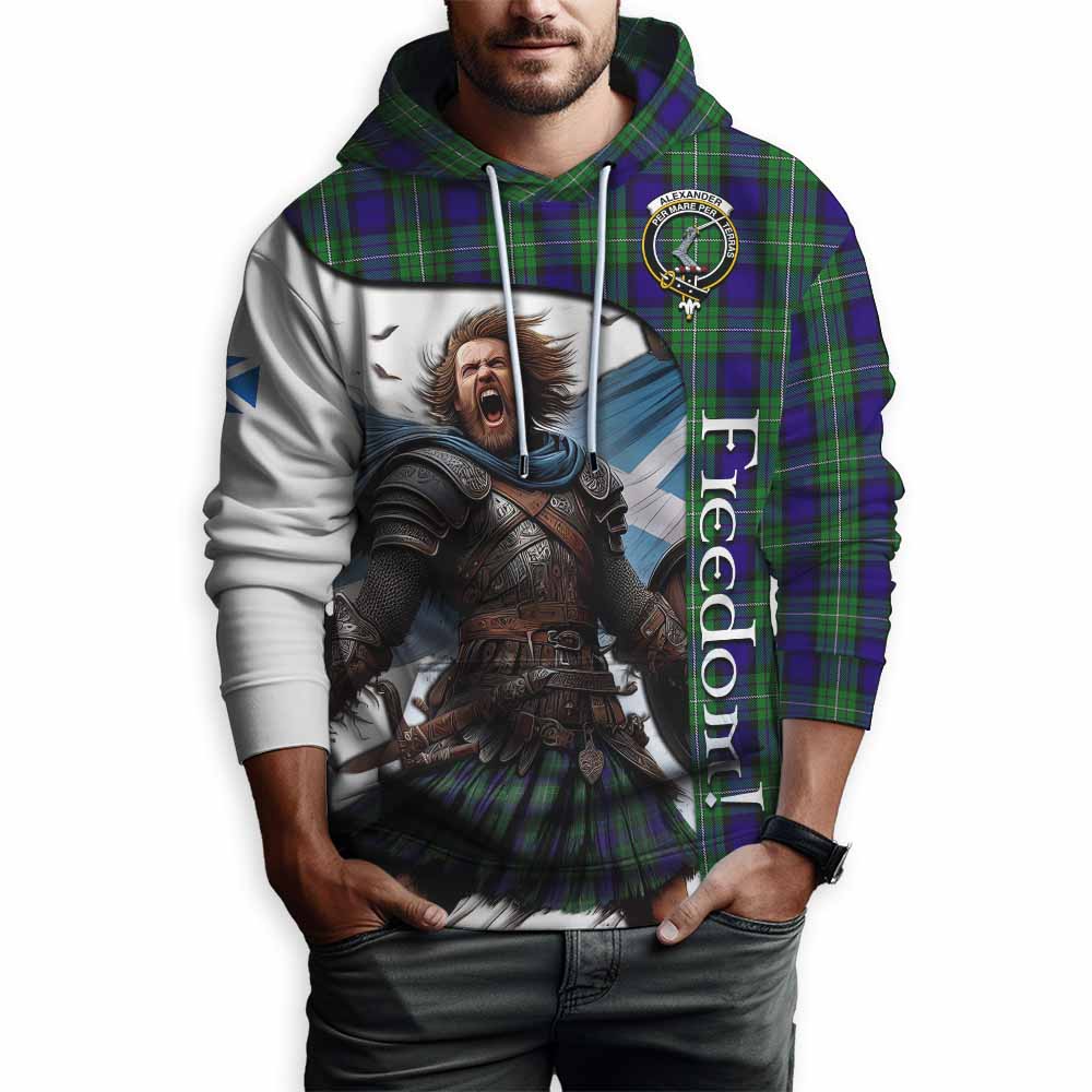 Tartan Vibes Clothing Alexander Crest Tartan Hoodie Inspired by the Freedom of Scottish Warrior