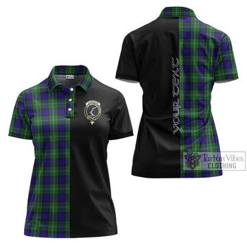 Alexander Tartan Women's Polo Shirt with Family Crest and Half Of Me Style Women - Tartanvibesclothing Shop