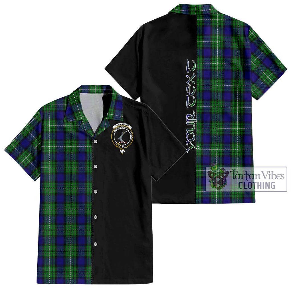 Alexander Tartan Short Sleeve Button Shirt with Family Crest and Half Of Me Style Kid - Tartanvibesclothing Shop