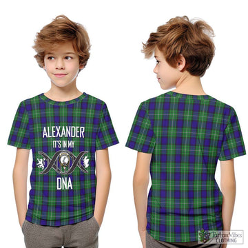Alexander Tartan Kid T-Shirt with Family Crest DNA In Me Style Youth XL Size14 - Tartanvibesclothing Shop