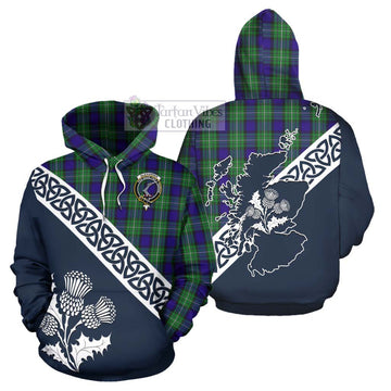 Tartan Vibes Clothing Alexander Tartan Hoodie Featuring Thistle and Scotland Map