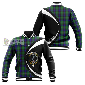 Alexander Tartan Baseball Jacket with Family Crest Circle Style Unisex - Tartan Vibes Clothing