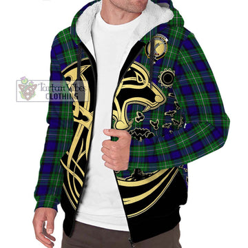 Alexander Tartan Sherpa Hoodie with Family Crest Celtic Wolf Style Unisex S - Tartan Vibes Clothing