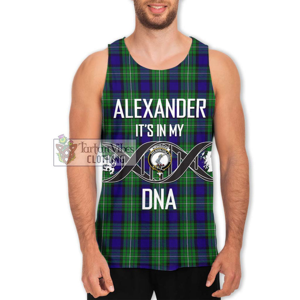 Alexander Tartan Men's Tank Top with Family Crest DNA In Me Style Men - Tartanvibesclothing Shop