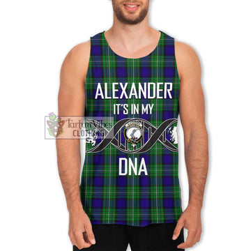 Alexander Tartan Men's Tank Top with Family Crest DNA In Me Style Men - Tartanvibesclothing Shop