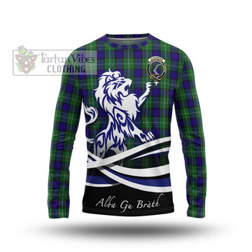 Alexander Tartan Long Sleeve T-Shirt with Alba Gu Brath Regal Lion Emblem Unisex - Tartanvibesclothing Shop