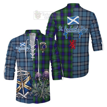 Tartan Vibes Clothing Alexander Tartan Ghillie Kilt Shirt Happy St. Andrew's Day Half Tartan Style