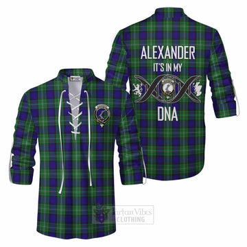 Tartan Vibes Clothing Alexander Tartan Ghillie Kilt Shirt with Family Crest DNA In Me Style