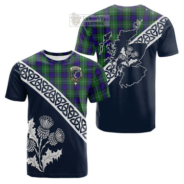 Tartan Vibes Clothing Alexander Tartan Cotton T-shirt Featuring Thistle and Scotland Map