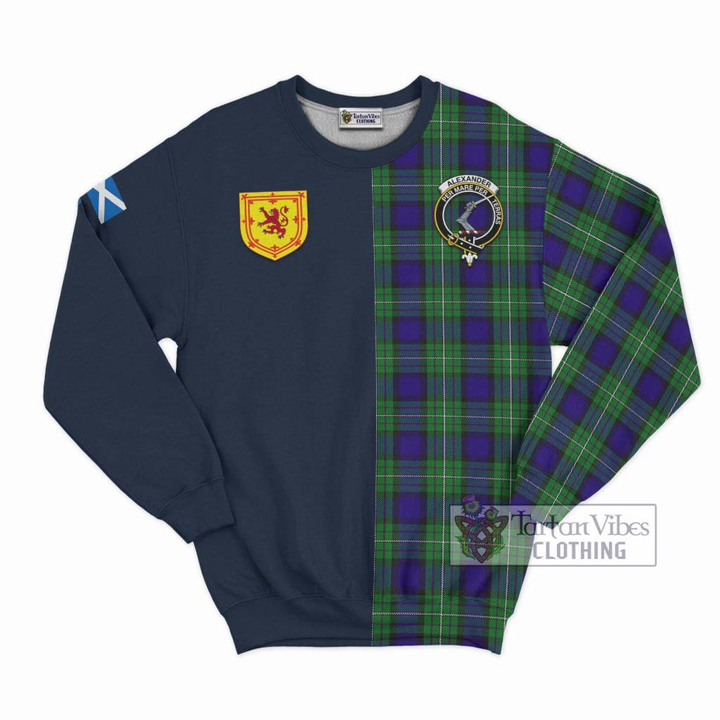 Tartan Vibes Clothing Alexander Tartan Sweatshirt with Scottish Lion Royal Arm Half Style