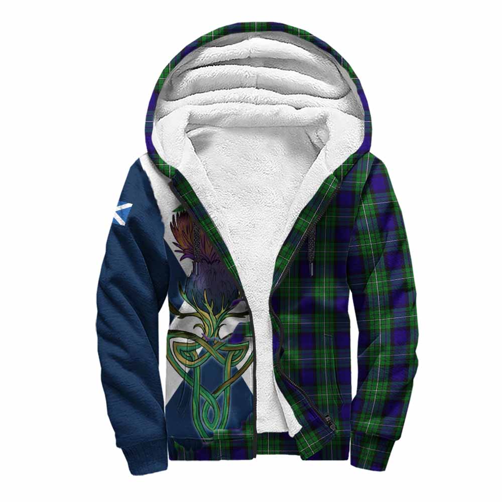Tartan Vibes Clothing Alexander Tartan Family Crest Sherpa Hoodie Scottish Thistle Celtic Inspired