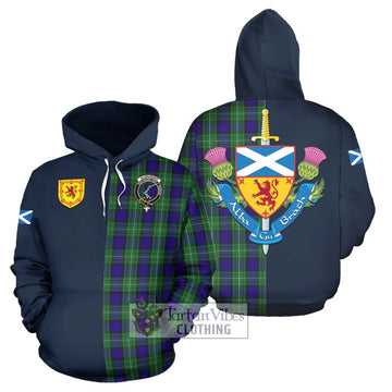 Tartan Vibes Clothing Alexander Tartan Hoodie with Scottish Lion Royal Arm Half Style
