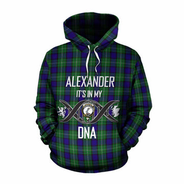 Tartan Vibes Clothing Alexander Tartan Cotton Hoodie with Family Crest DNA In Me Style
