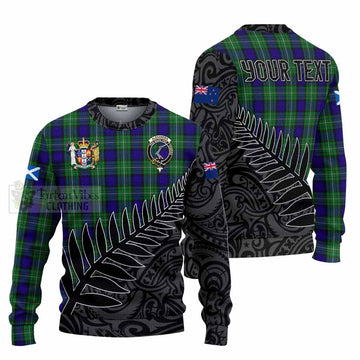 Tartan Vibes Clothing Alexander Crest Tartan Knitted Sweater with New Zealand Silver Fern Half Style