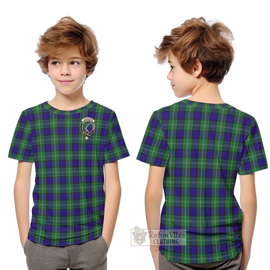 Alexander Tartan Kid T-Shirt with Family Crest Youth XL Size14 - Tartanvibesclothing Shop