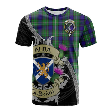 Tartan Vibes Clothing Alexander Tartan Family Crest Cotton T-shirt Lion Rampant Royal Thistle Shield Celtic Inspired
