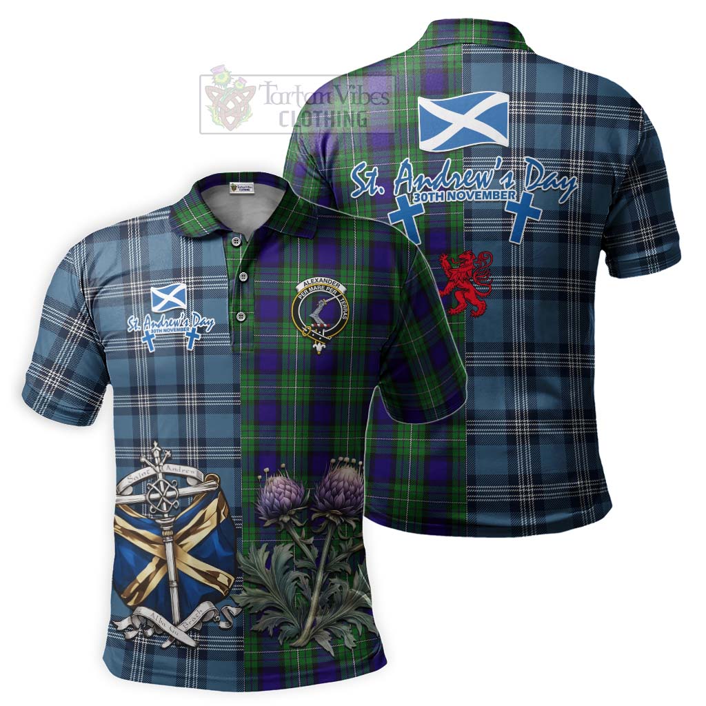 Tartan Vibes Clothing Alexander Tartan Polo Shirt Happy St. Andrew's Day Half Tartan Style