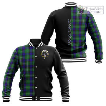 Alexander Tartan Baseball Jacket with Family Crest and Half Of Me Style Unisex - Tartanvibesclothing Shop