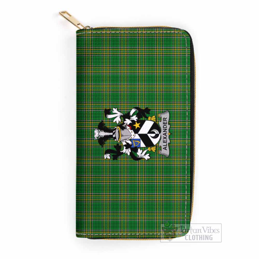 Alexander Irish Clan Tartan Women's Leather Wallet with Coat of Arms One Size 19.7*10.5*3.5 cm - Tartan Vibes Clothing