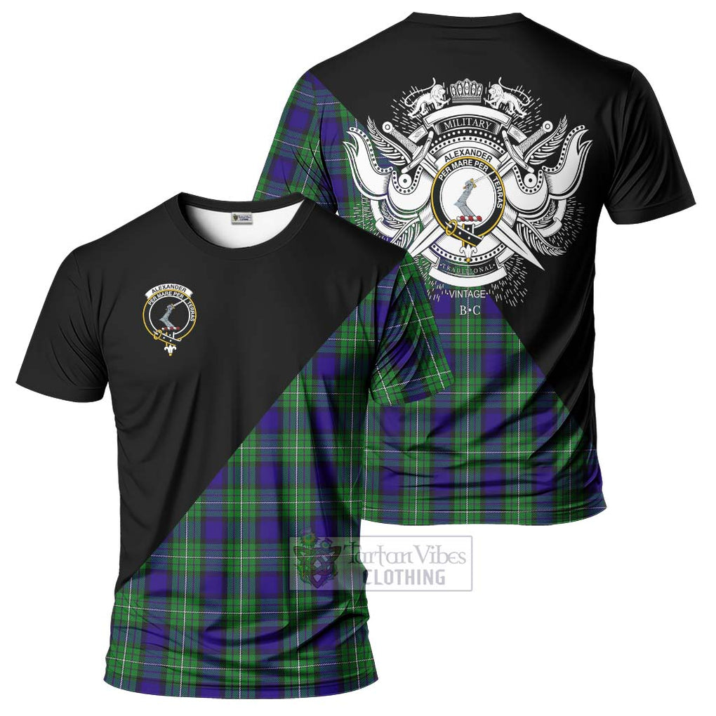 Alexander Tartan T-Shirt with Family Crest and Military Logo Style Kid's Shirt - Tartanvibesclothing Shop