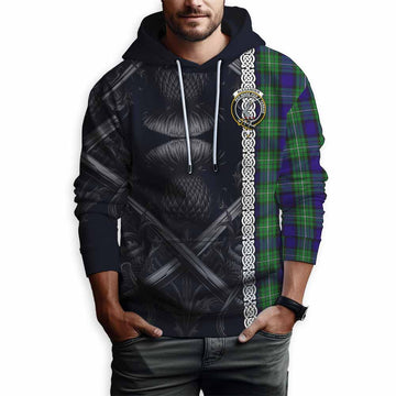 Tartan Vibes Clothing Alexander Tartan Hoodie with Family Crest Cross Sword Thistle Celtic Vibes