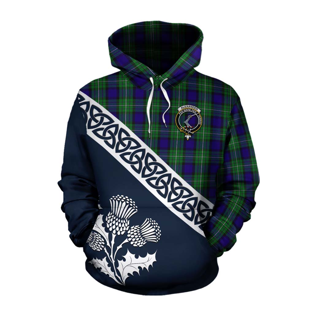 Tartan Vibes Clothing Alexander Tartan Cotton Hoodie Featuring Thistle and Scotland Map