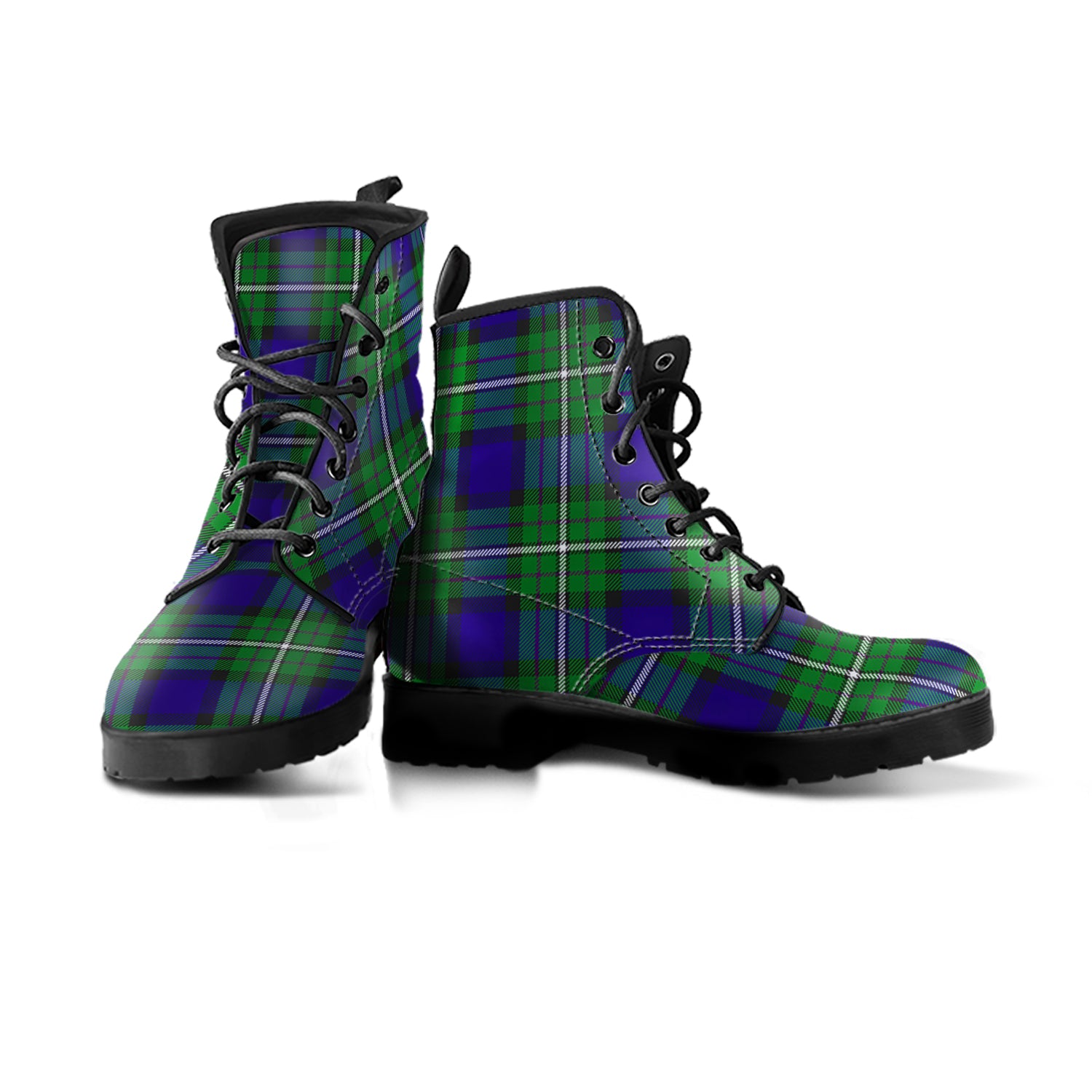 Alexander Tartan Leather Boots - Tartanvibesclothing