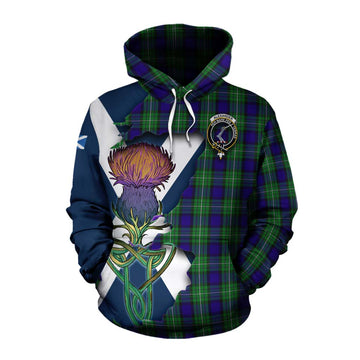 Tartan Vibes Clothing Alexander Tartan Family Crest Cotton Hoodie Scottish Thistle Celtic Inspired