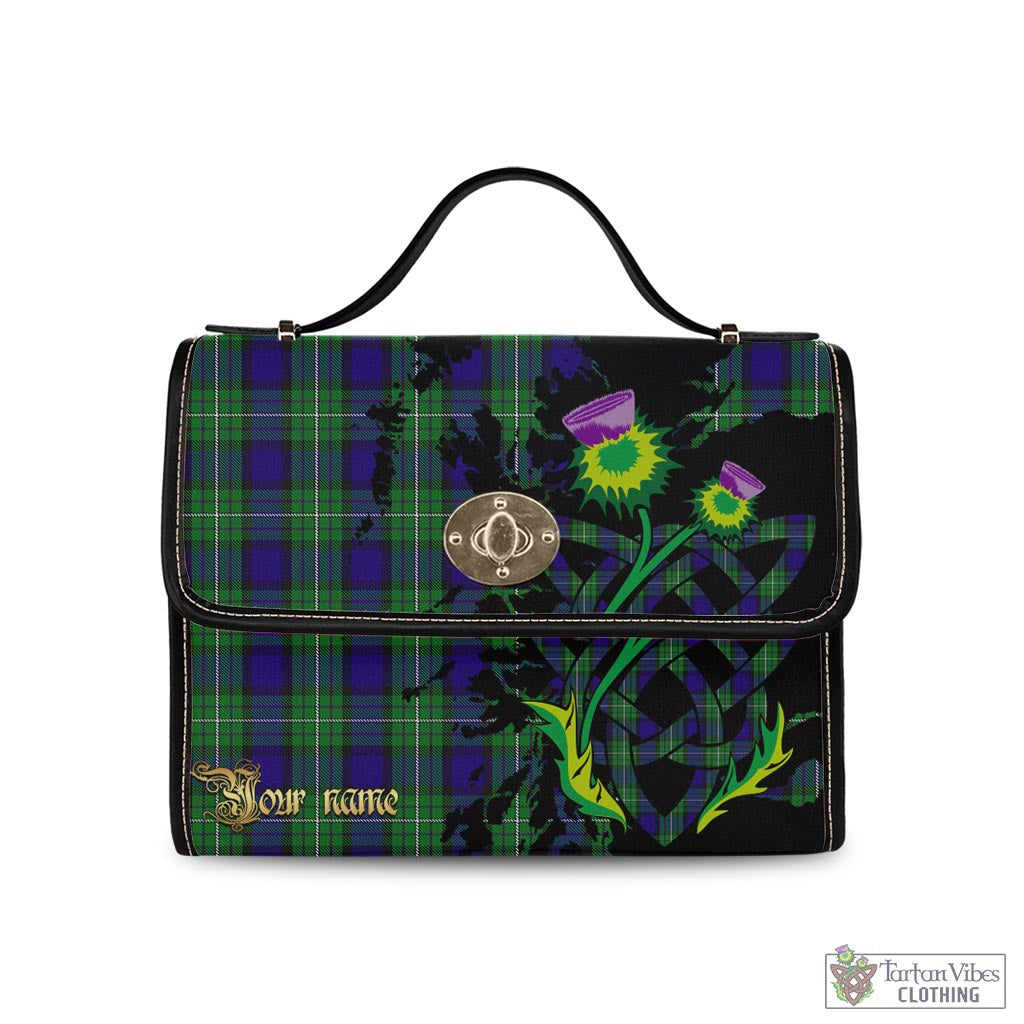 Tartan Vibes Clothing Alexander Tartan Waterproof Canvas Bag with Scotland Map and Thistle Celtic Accents