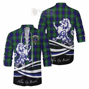 Tartan Vibes Clothing Alexander Tartan Ghillie Kilt Shirt with Alba Gu Brath Regal Lion Emblem