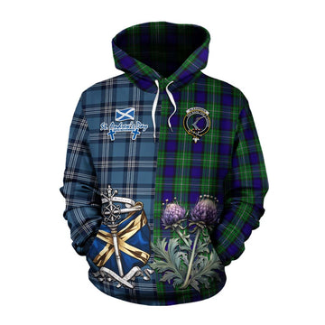 Tartan Vibes Clothing Alexander Tartan Cotton Hoodie Happy St. Andrew's Day Half Tartan Style