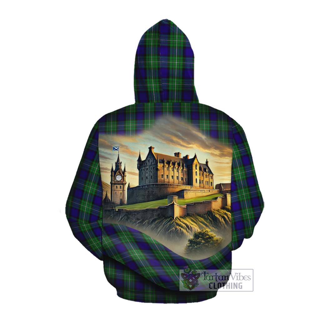 Tartan Vibes Clothing Alexander Tartan Family Crest Cotton Hoodie with Scottish Ancient Castle Style
