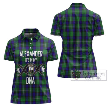 Alexander Tartan Women's Polo Shirt with Family Crest DNA In Me Style - Tartanvibesclothing Shop