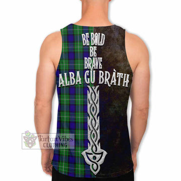 Tartan Vibes Clothing Alexander Tartan Family Crest Men's Tank Top Alba Gu Brath Be Brave Lion Ancient Style
