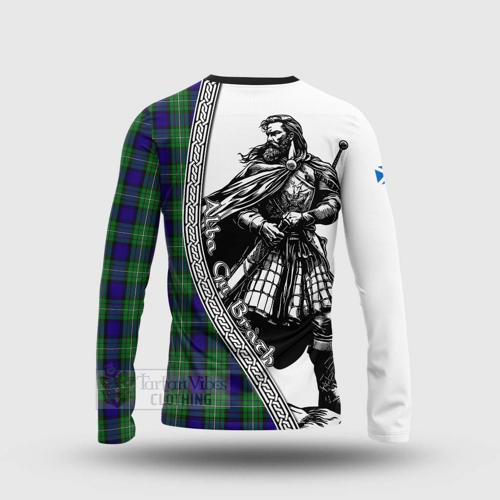 Tartan Vibes Clothing Alexander Tartan Clan Crest Long Sleeve T-Shirt with Highlander Warrior Celtic Style