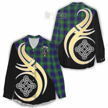 Tartan Vibes Clothing Alexander Tartan Women's Casual Shirt with Family Crest and Celtic Symbol Style