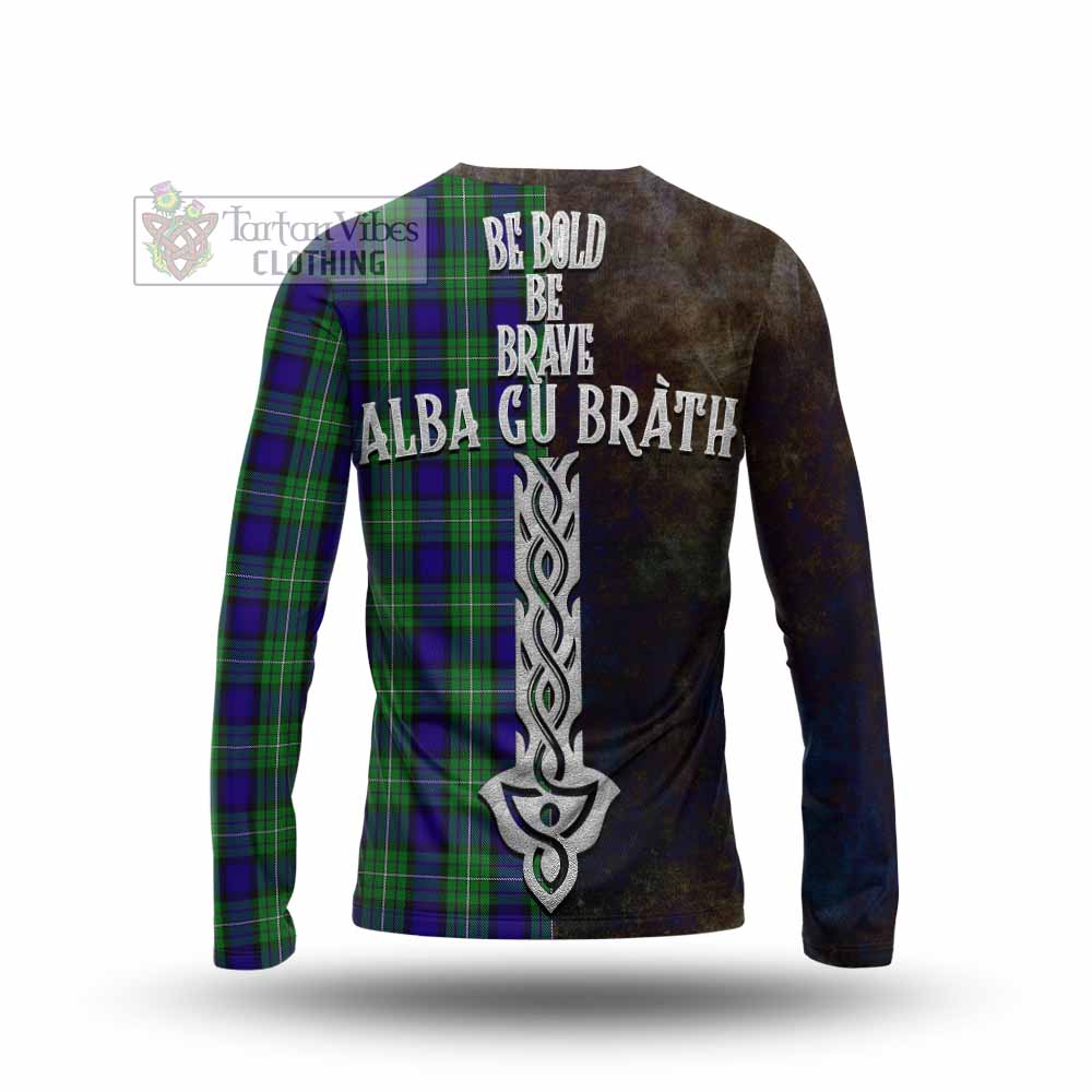 Tartan Vibes Clothing Alexander Tartan Family Crest Long Sleeve T-Shirt Alba Gu Brath Be Brave Lion Ancient Style