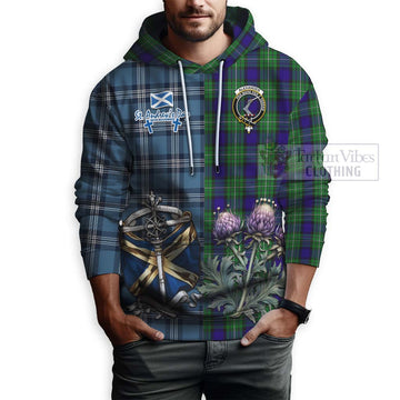 Tartan Vibes Clothing Alexander Tartan Hoodie Happy St. Andrew's Day Half Tartan Style