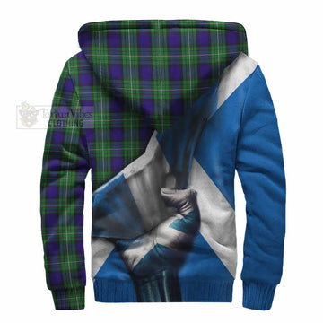 Tartan Vibes Clothing Alexander Tartan Sherpa Hoodie with Family Crest Scotland Patriotic Style