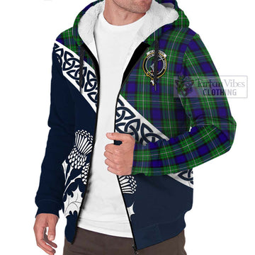 Tartan Vibes Clothing Alexander Tartan Sherpa Hoodie Featuring Thistle and Scotland Map