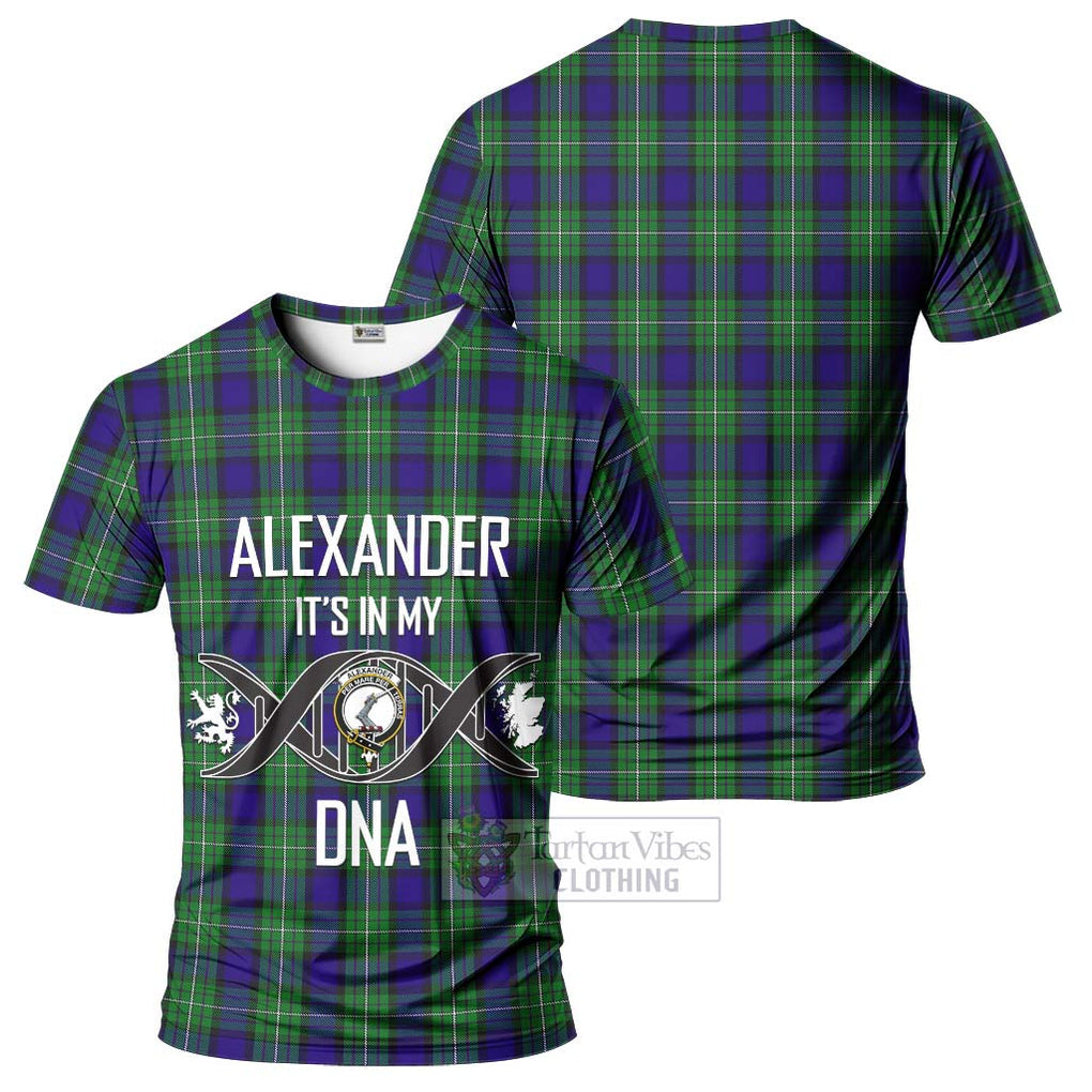 Alexander Tartan T-Shirt with Family Crest DNA In Me Style - Tartan Vibes Clothing
