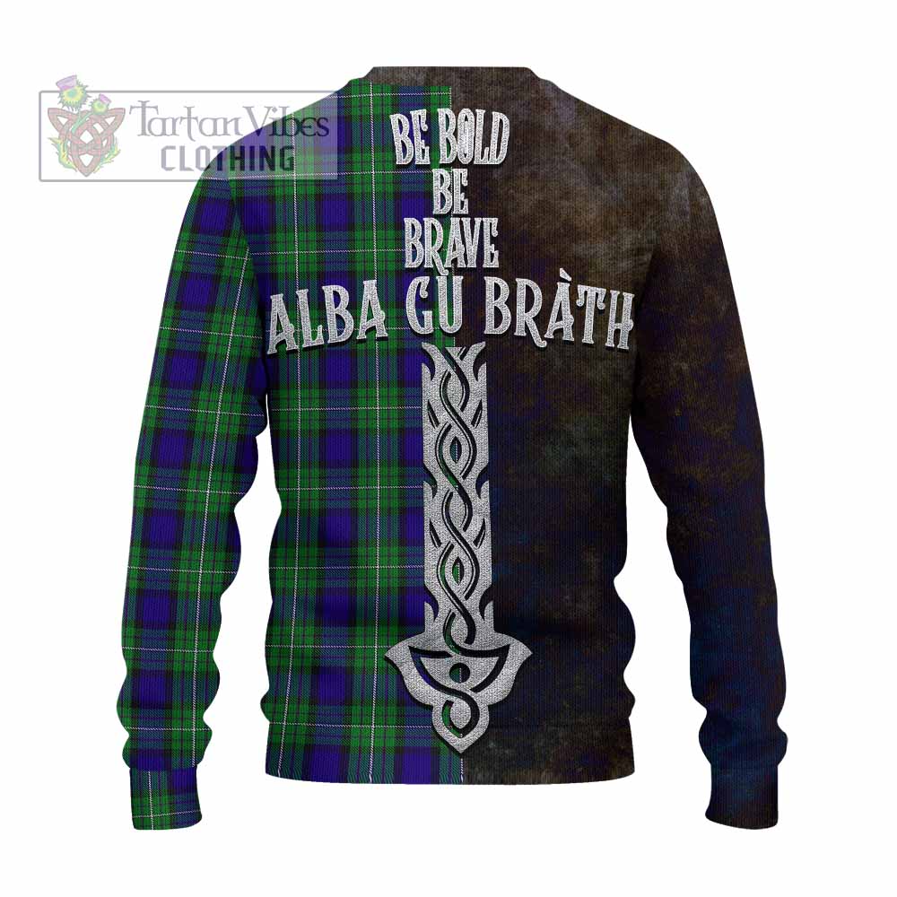 Tartan Vibes Clothing Alexander Tartan Family Crest Knitted Sweater Alba Gu Brath Be Brave Lion Ancient Style