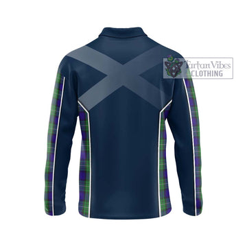 Alexander Tartan Long Sleeve Polo Shirt with Family Crest and Lion Rampant Vibes Sport Style - Tartan Vibes Clothing
