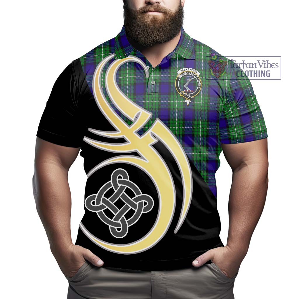 Alexander Tartan Polo Shirt with Family Crest and Celtic Symbol Style - Tartan Vibes Clothing