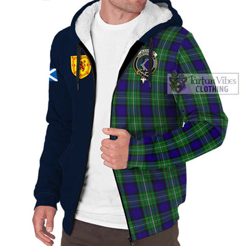 Tartan Vibes Clothing Alexander Tartan Sherpa Hoodie with Scottish Lion Royal Arm Half Style