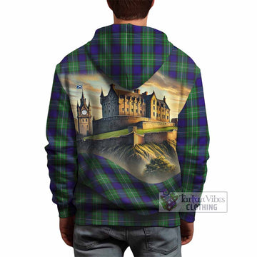 Tartan Vibes Clothing Alexander Tartan Family Crest Hoodie with Scottish Ancient Castle Style