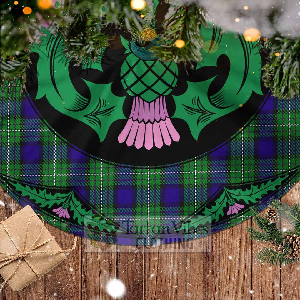 Tartan Vibes Clothing Alexander Tartan Christmas Tree Skirt Scottish Thistle Style