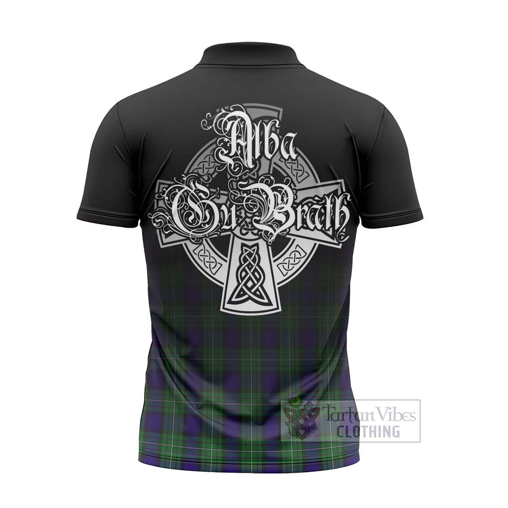 Tartan Vibes Clothing Alexander Tartan Zipper Polo Shirt Featuring Alba Gu Brath Family Crest Celtic Inspired